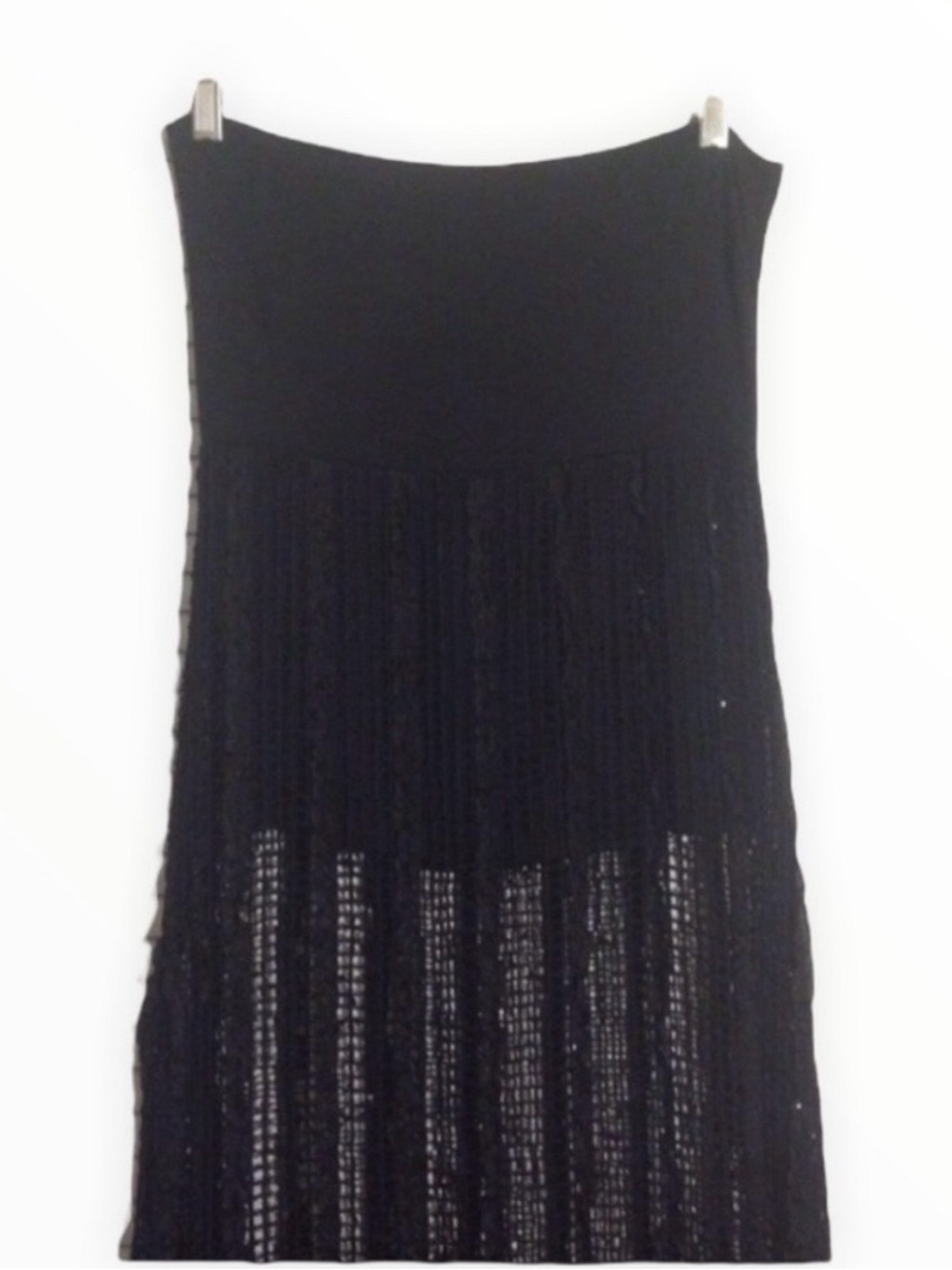 đ´ Black Crochet Maxi Skirt - Contemporary Womenâs Skirt - Picture 3 of 4